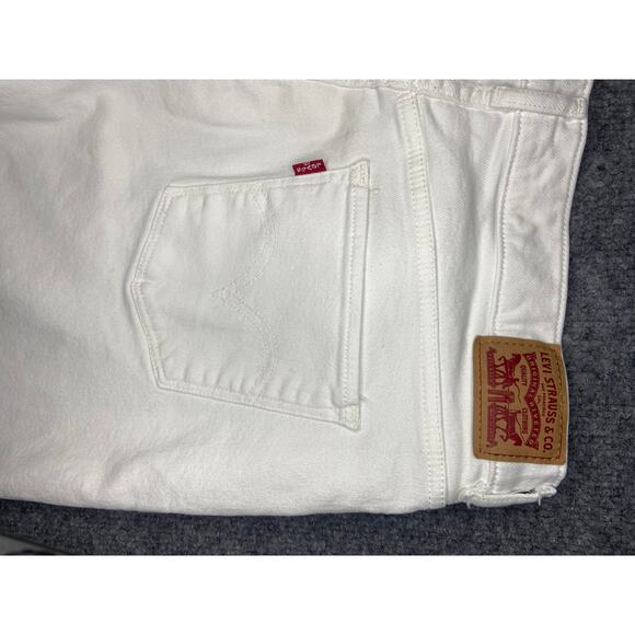 Levi's White denim Classic Capri jeans Size 32 - Picture 2 of 4